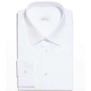 Brioni Wardrobe Essential White Dress Shirt Handmade in Italy